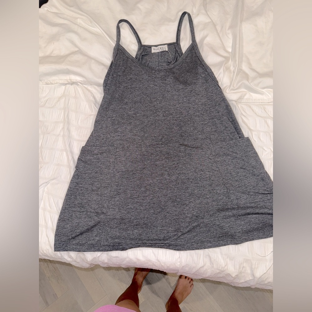 Bucket List Womens Athletic Romper Dress w/ Built in Spanks/Fitted Romper